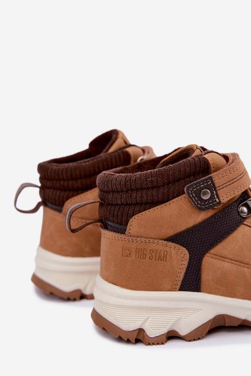 Bottes isolées marron pour enfants avec Velcro Big Star UU374005