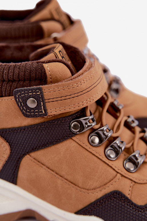 Bottes isolées marron pour enfants avec Velcro Big Star UU374005