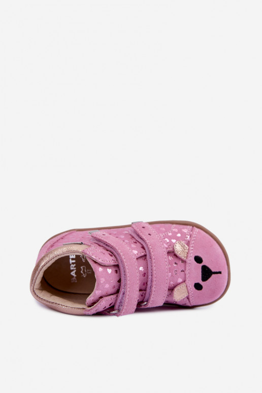 Chaussures pour enfants roses avec des cœurs Bartek 8631965