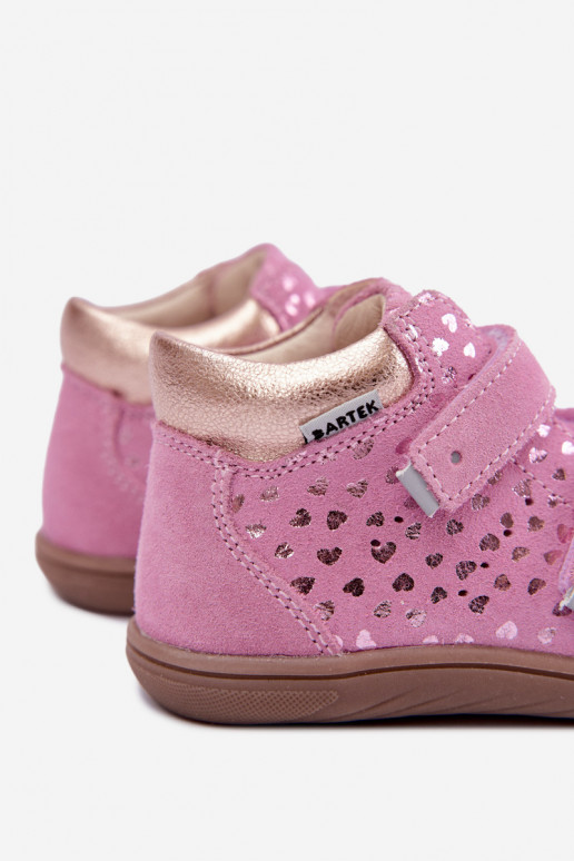 Chaussures pour enfants roses avec des cœurs Bartek 8631965