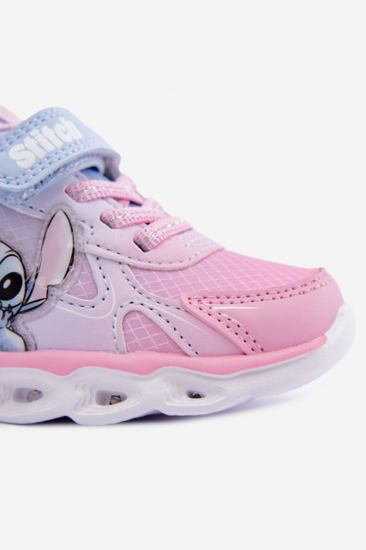 Baskets pour enfants Stitch avec semelle pailletée 8703815 en rose-bleu