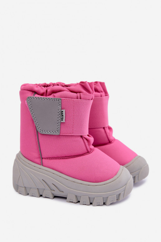 Bottes de neige pour enfants avec attaches autocollantes Bartek 11626012 en rose