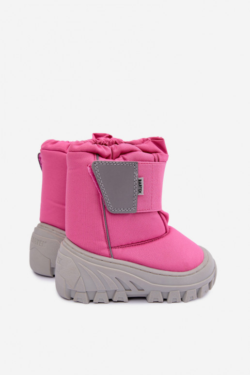 Bottes de neige pour enfants avec attaches autocollantes Bartek 11626012 en rose