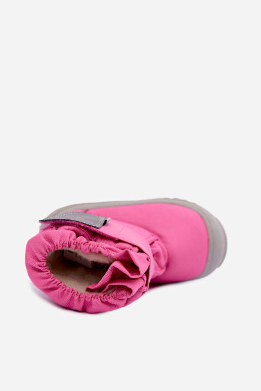 Bottes de neige pour enfants avec attaches autocollantes Bartek 11626012 en rose