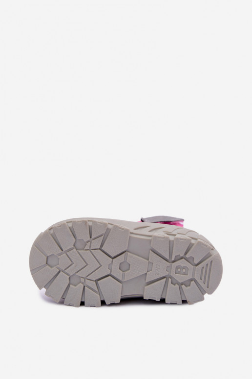 Bottes de neige pour enfants avec attaches autocollantes Bartek 11626012 en rose