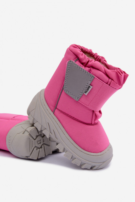 Bottes de neige pour enfants avec attaches autocollantes Bartek 11626012 en rose