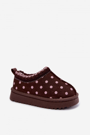 Bottes de neige pour enfants avec motifs chocolat et pois Ysmerine
