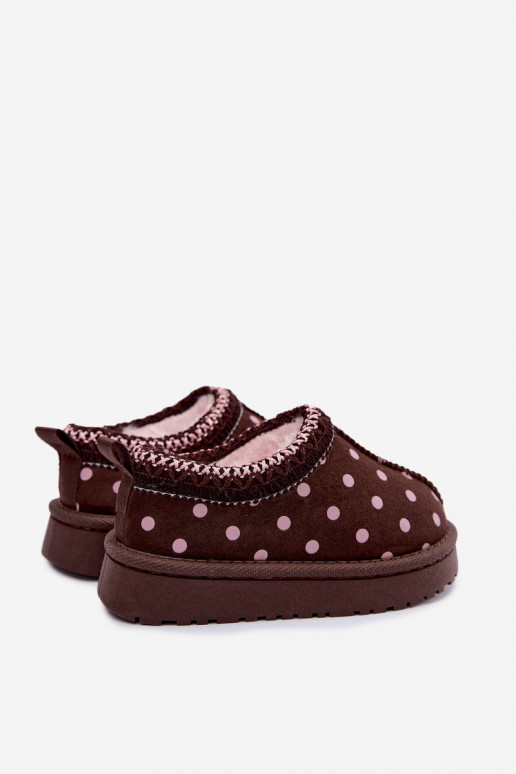 Bottes de neige pour enfants avec motifs chocolat et pois Ysmerine