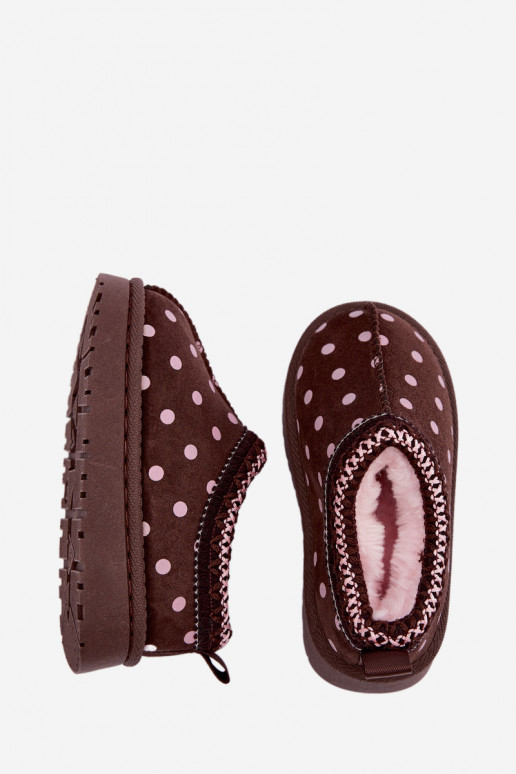 Bottes de neige pour enfants avec motifs chocolat et pois Ysmerine