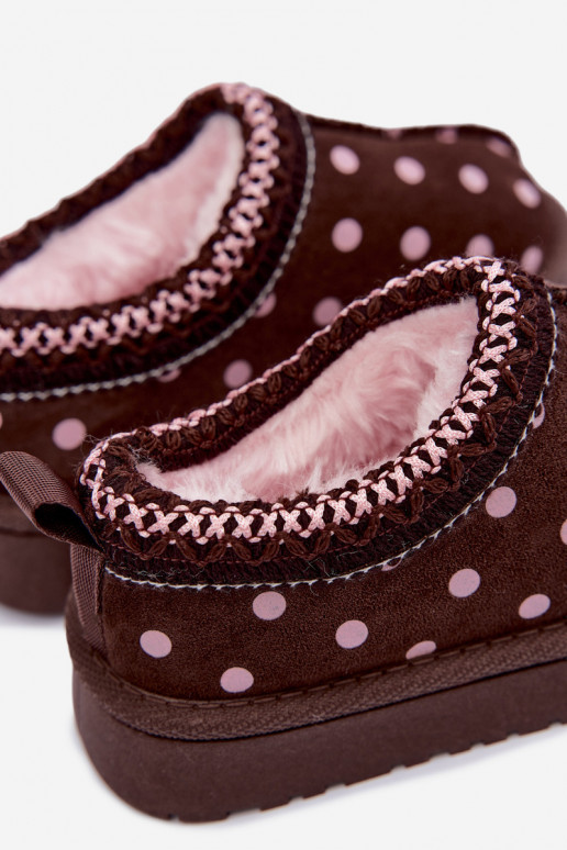 Bottes de neige pour enfants avec motifs chocolat et pois Ysmerine