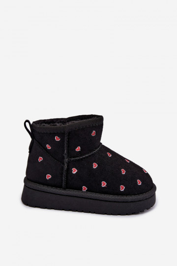 Bottes de neige pour enfants avec cœurs en noir Gracina 2