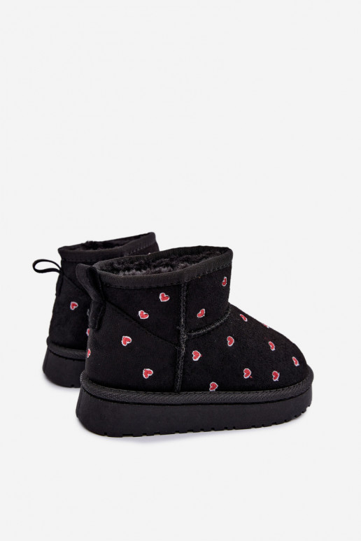 Bottes de neige pour enfants avec cœurs en noir Gracina