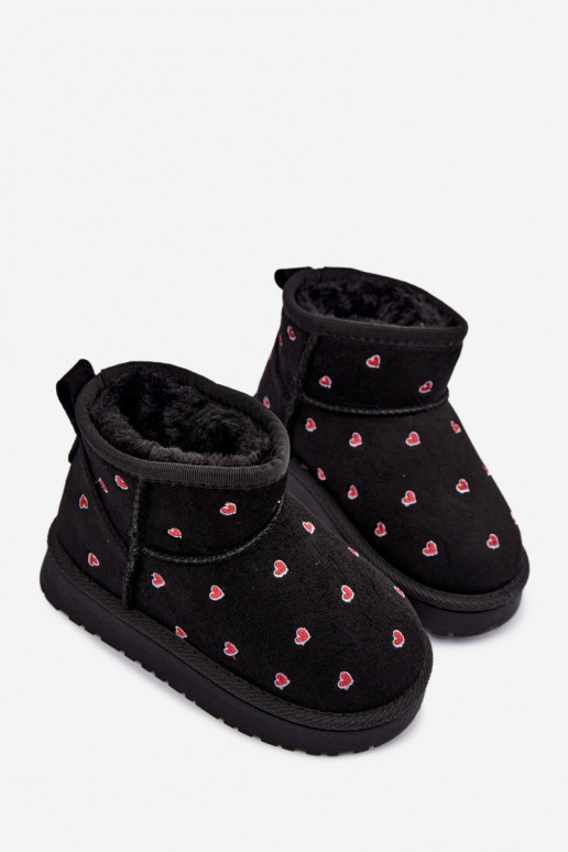 Bottes de neige pour enfants avec cœurs en noir Gracina