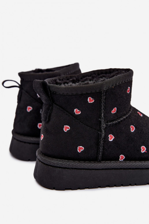 Bottes de neige pour enfants avec cœurs en noir Gracina