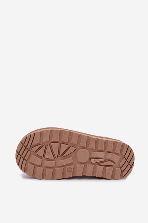 Bottes de neige pour enfants avec des cœurs, doublées de fourrure, couleur sable Palina