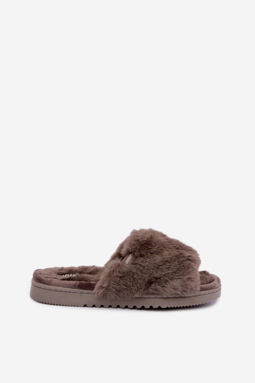 claquettes pour femmes avec fourrure grises Loraline