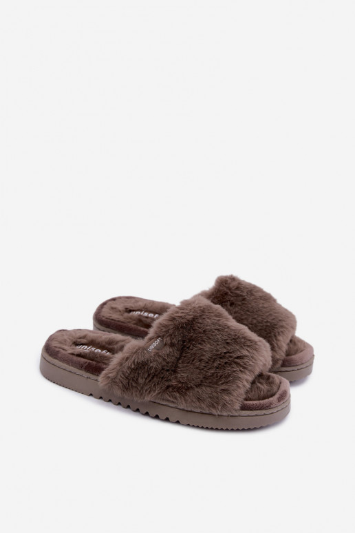 claquettes pour femmes avec fourrure grises Loraline