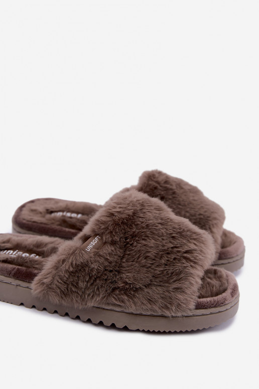 claquettes pour femmes avec fourrure grises Loraline