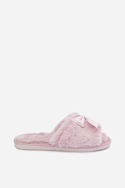 claquettes avec fourrure et nœuds roses Fiamelle