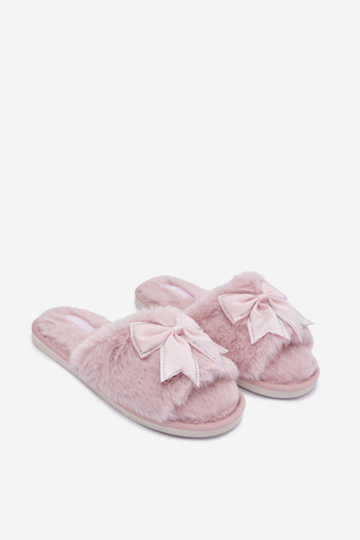 claquettes avec fourrure et nœuds roses Fiamelle