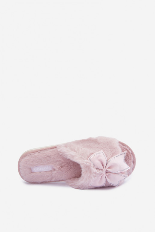 claquettes avec fourrure et nœuds roses Fiamelle