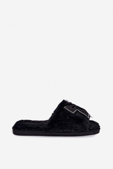 claquettes avec fourrure et nœuds noirs Fiamelle 2