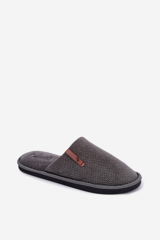 chaussons pour hommes en gris Dervan