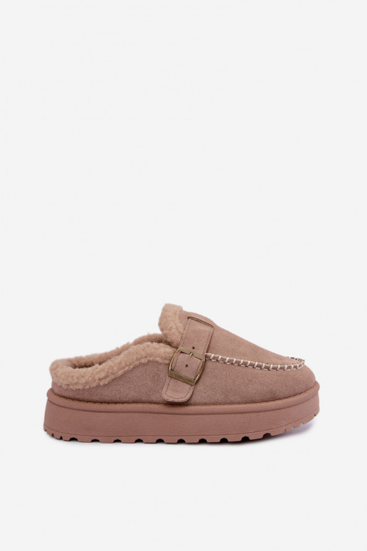 bottes de neige pour femmes avec boucles couleur sable Saldora
