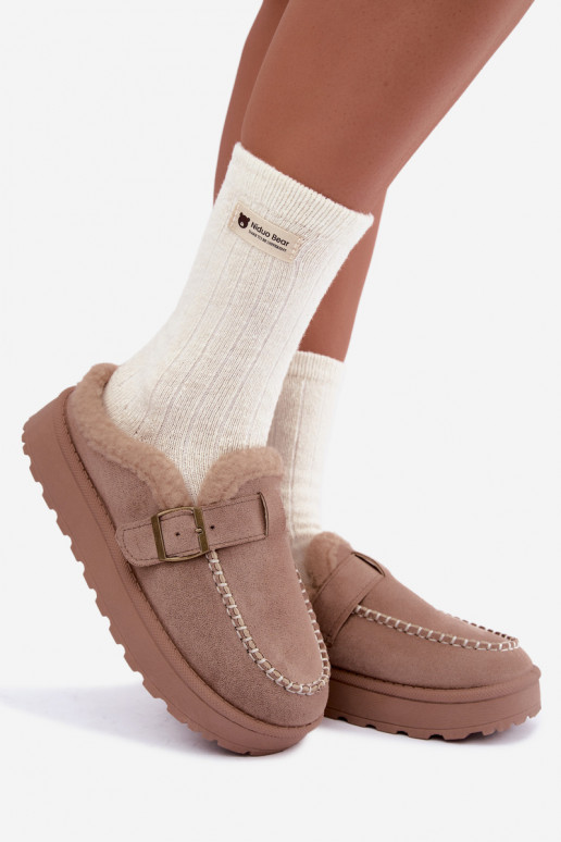 bottes de neige pour femmes avec boucles couleur sable Saldora