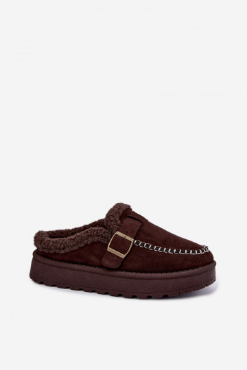 bottes de neige pour femmes avec boucles chocolat Saldora