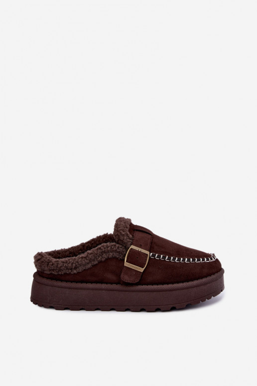 bottes de neige pour femmes avec boucles chocolat Saldora