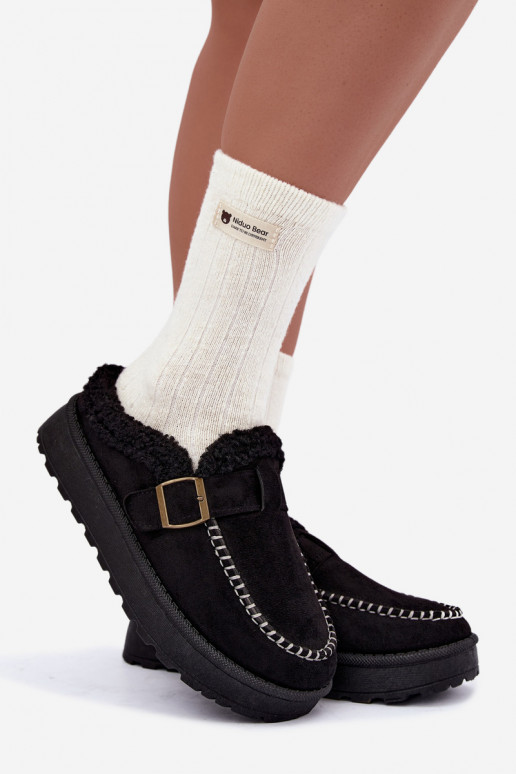 bottes de neige pour femmes avec boucles noires Saldora