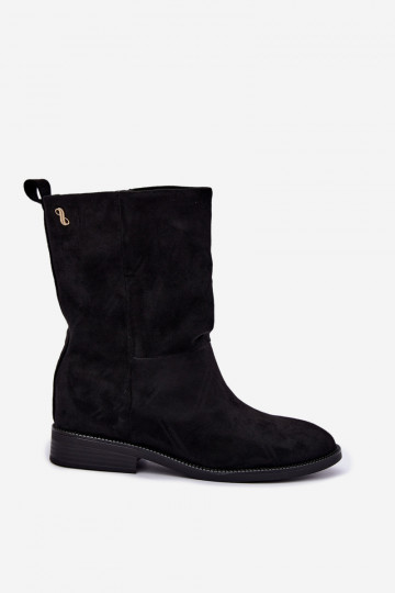 Bottines chaudes avec talons larges en noir Peronne 2