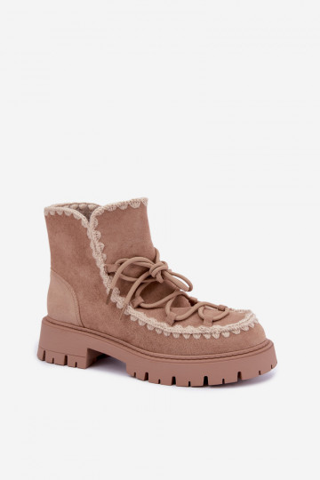 Bottes de neige avec détails élégants couleur sable Cariselle