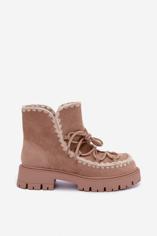 Bottes de neige avec détails élégants couleur sable Cariselle