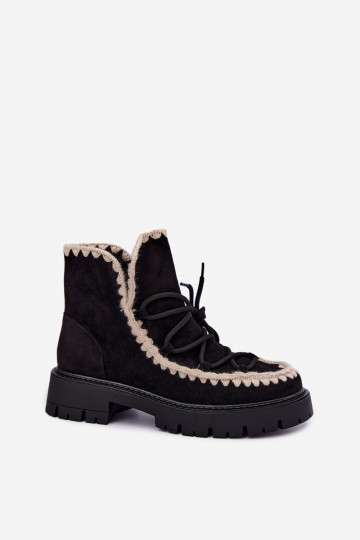Bottes de neige avec détails élégants couleur noire Cariselle