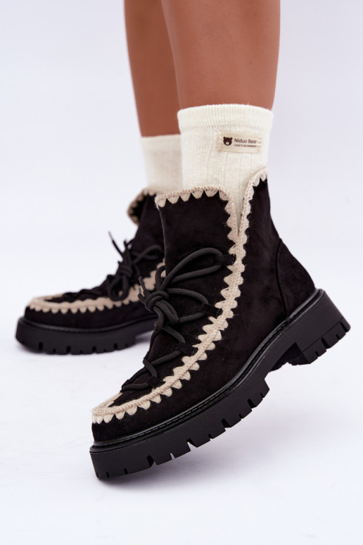 Bottes de neige avec détails élégants couleur noire Cariselle