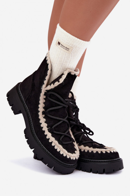 Bottes de neige avec détails élégants couleur noire Cariselle