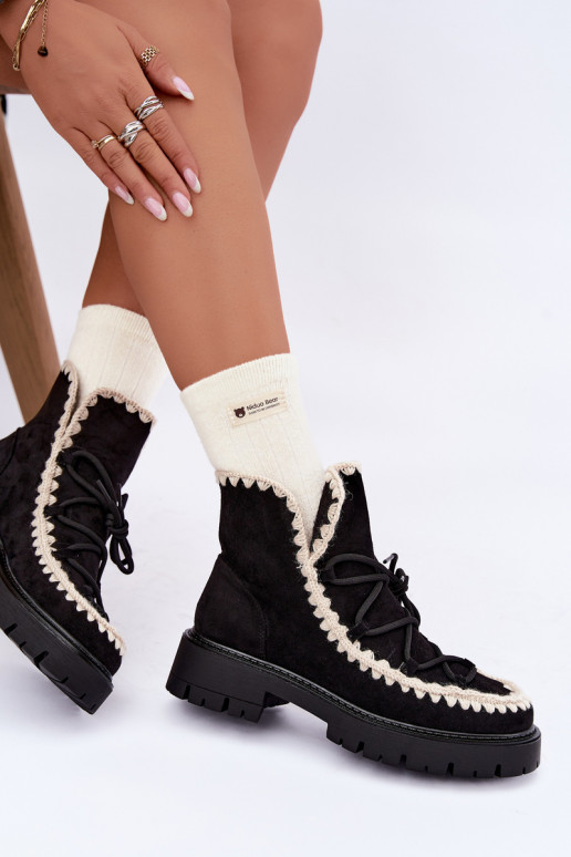 Bottes de neige avec détails élégants couleur noire Cariselle