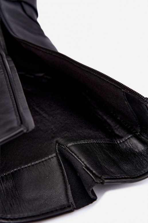 Bottes hautes style cowboy avec talons et boucles en simili cuir noir Fivelle