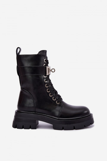 Bottines de travail isolées avec talons décorés en noir Ardelisse 2