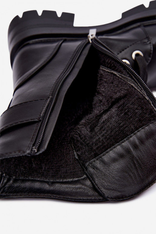 Bottines de travail isolées avec talons décorés en noir Ardelisse