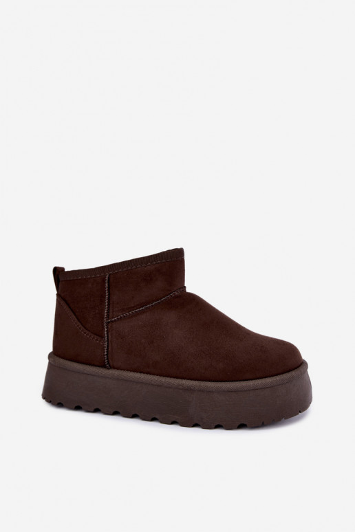 Bottes de neige en faux daim avec plateforme en brun foncé Corcoran
