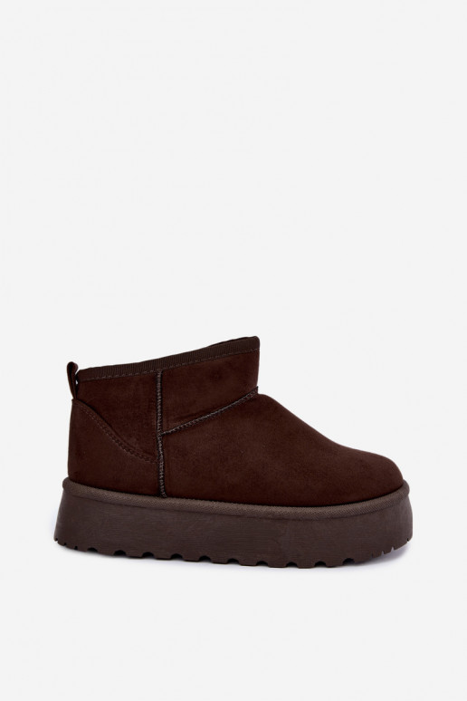 Bottes de neige en faux daim avec plateforme en brun foncé Corcoran