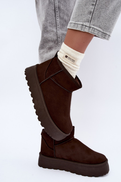 Bottes de neige en faux daim avec plateforme en brun foncé Corcoran