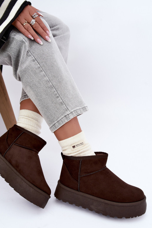 Bottes de neige en faux daim avec plateforme en brun foncé Corcoran