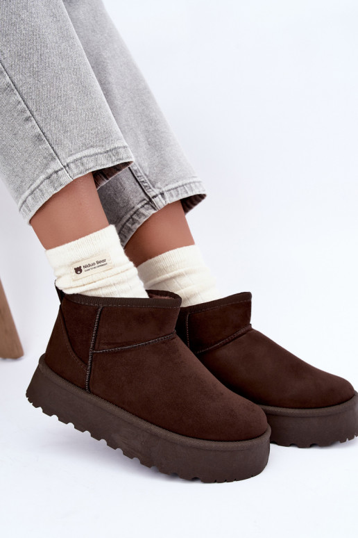 Bottes de neige en faux daim avec plateforme en brun foncé Corcoran