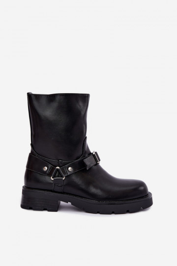 Bottines isolées pour femmes avec sangles et boucles en noir Delmora 2