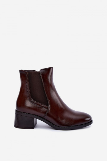 Bottines élégantes pour femmes en brun foncé Dalmora 2