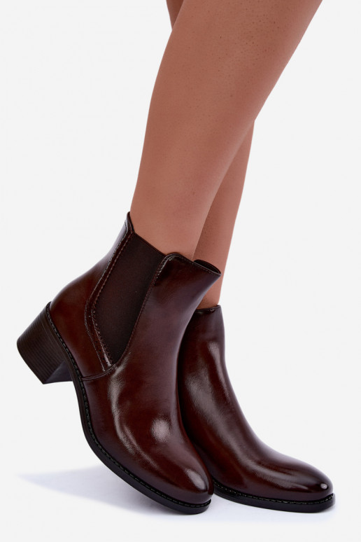 Bottines élégantes pour femmes en brun foncé Dalmora